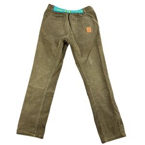Moon Climbing Pants Men XS Green Corduroy Cotton Stretch Hiking Warm Durable